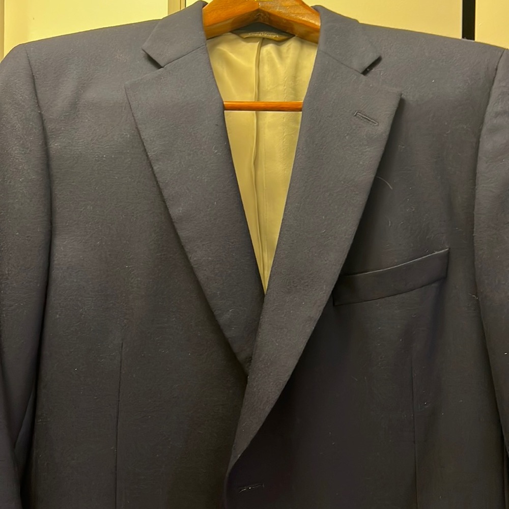 Paul Stuart navy cashmere sport coat 44 reg
